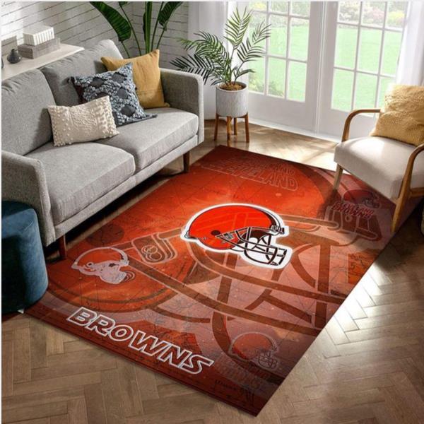 Cleveland Browns Nfl Team Rug Bedroom Rug Home US Decor