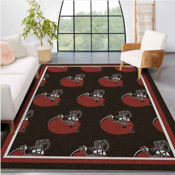 Cleveland Browns Repeat Rug Nfl Team Area Rug Carpet Kitchen Rug Family Gift US Decor