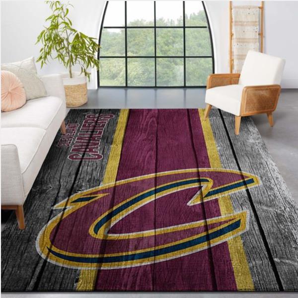 Cleveland Cavaliers Nba Team Logo Wooden Style Nice Gift Home Decor Rectangle Area Rug