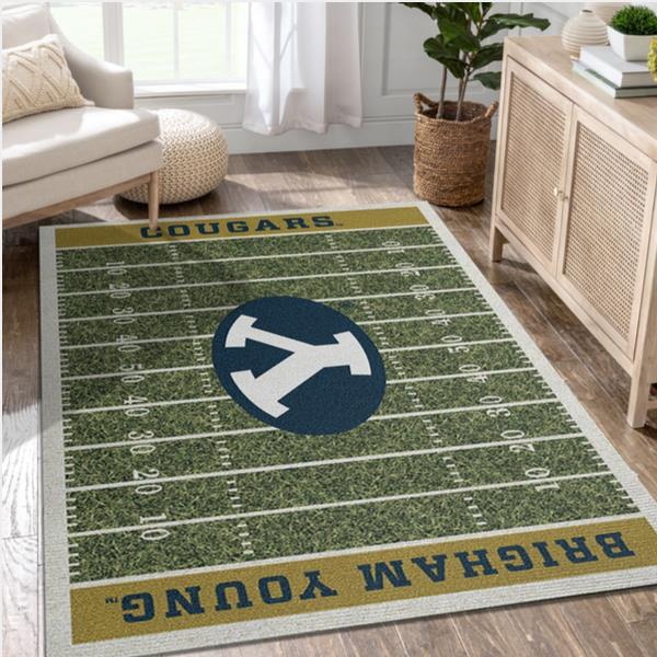 College Brigham Young NFL Team Logo Area Rug Living Room Rug Christmas Gift US Decor