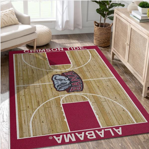College Home Court Alabama Basketball Team Logo Area Rug Bedroom Rug Home Decor Floor Decor