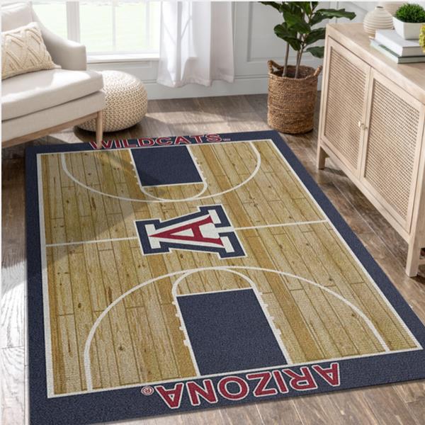 College Home Court Arizona Basketball Team Logo Area Rug Living Room Rug Christmas Gift US Decor