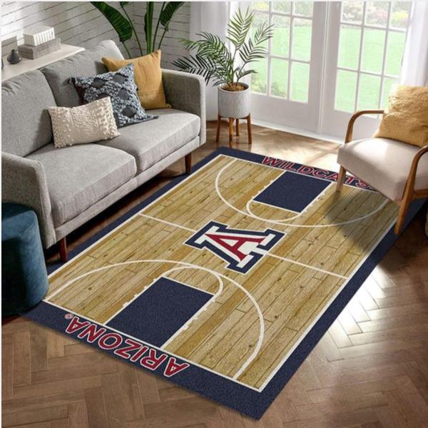 College Home Court Arizona Basketball Team Logo Area Rug Living Room Rug Christmas Gift Us Decor
