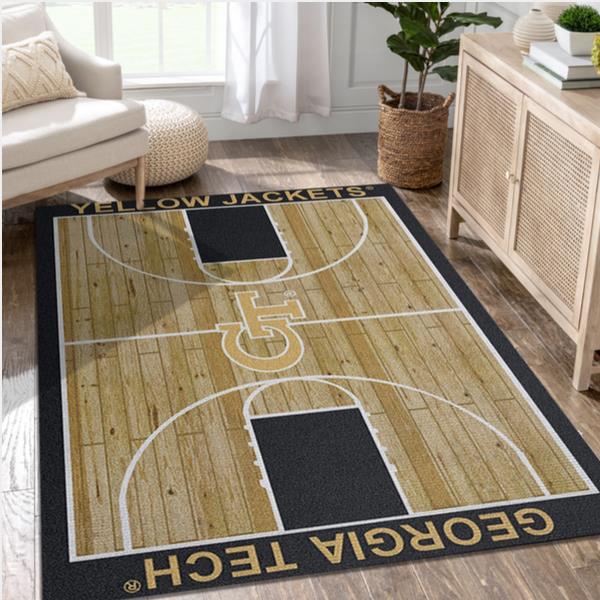 College Home Court College Georgia Tech Basketball Team Logo Area Rug Bedroom Rug Christmas Gift US Decor