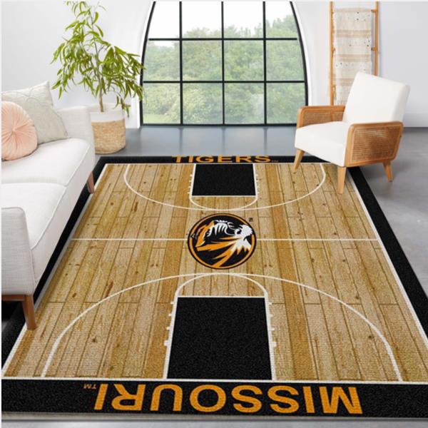 College Home Court Missouri Basketball Team Logo Area Rug Bedroom Rug Home Decor Floor Decor