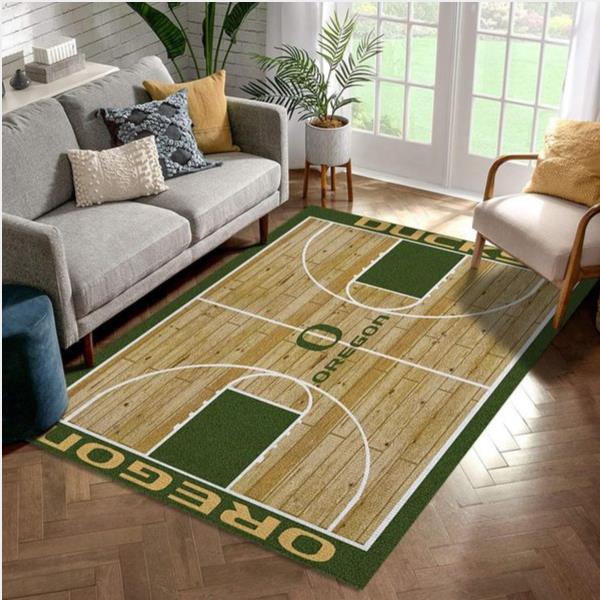 College Home Court Oregon Basketball Team Logo Area Rug Kitchen Rug Home Us Decor