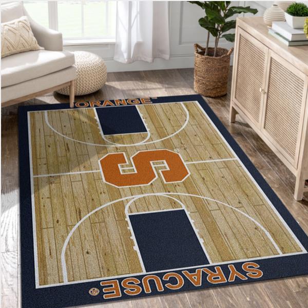 College Home Court Syracuse Basketball Team Logo Area Rug Bedroom Rug Home US Decor