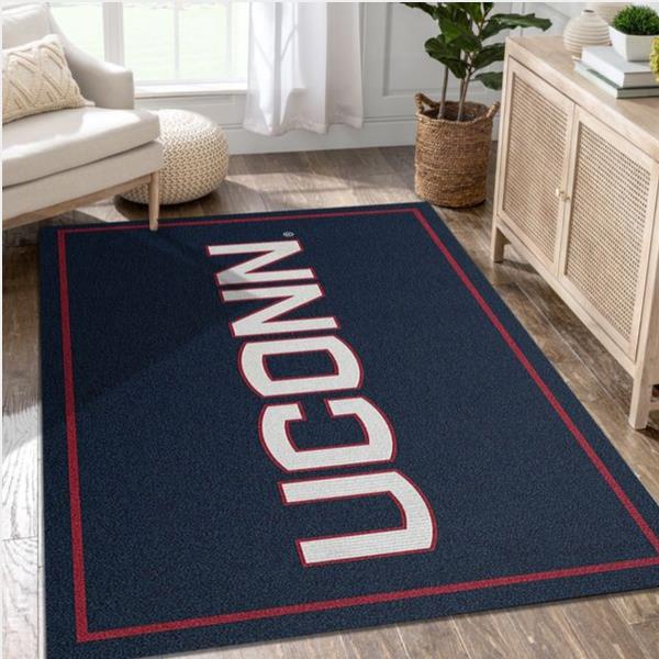 College Spirit Connecticut Sport Area Rug Team Logo Family Gift Us Decor