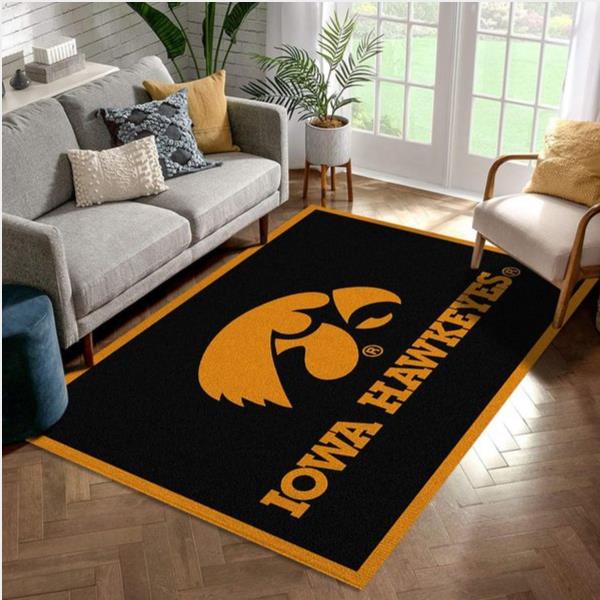 College Spirit Iowa Sport Area Rug For Christmas Team Logo Family Gift Us Decor