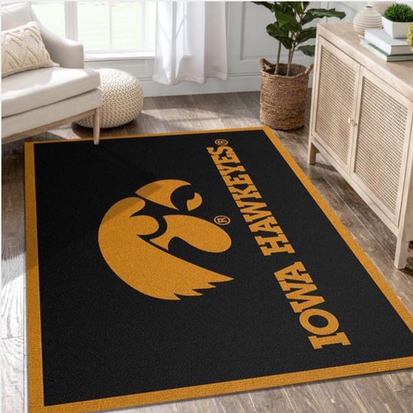 College Spirit Iowa Sport Area Rug For Christmas Team Logo Family Gift Us Decor