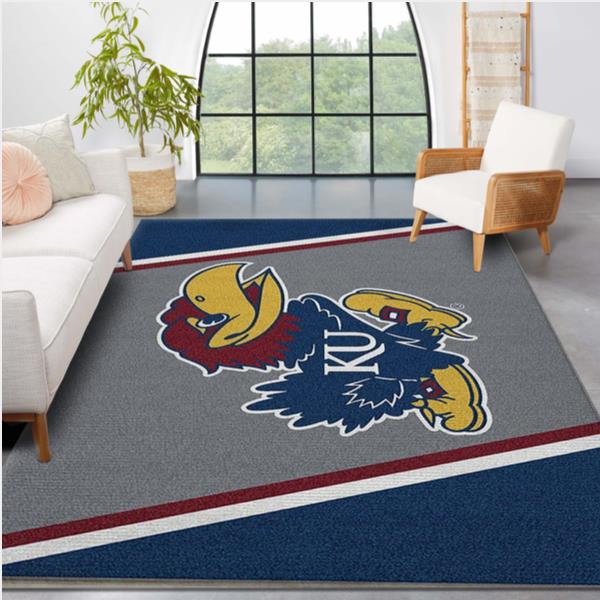 College Spirit Kansas Sport Area Rug Carpet Team Logo Family Gift Us Decor