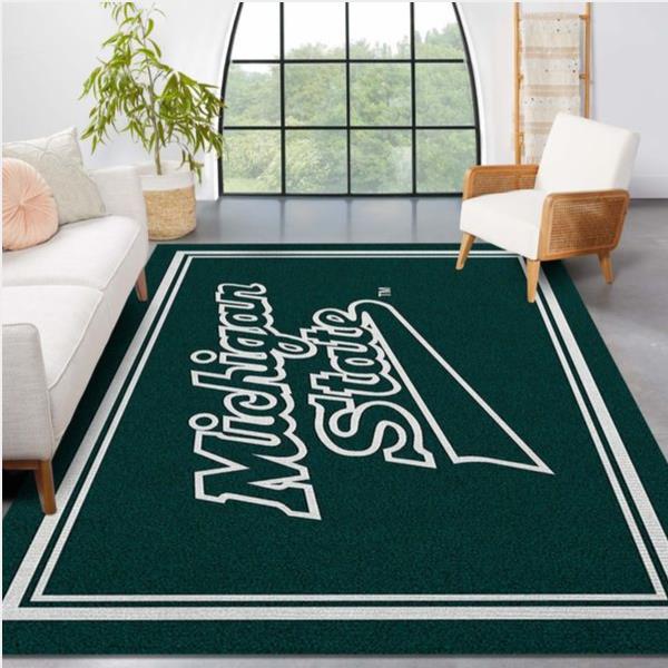 College Spirit Michigan State Sport Area Rug Carpet Team Logo Family Gift Us Decor