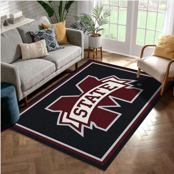 College Spirit Mississippi State Sport Area Rug Team Logo Home Decor Floor Decor