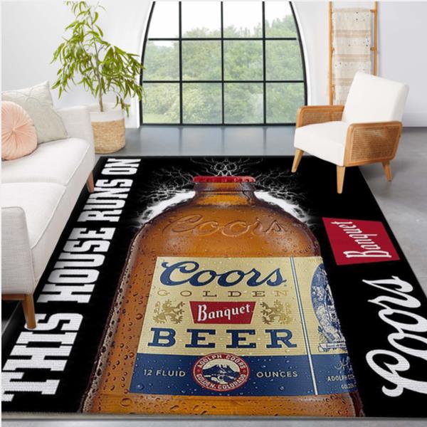 Coors Banquet This House Runs On Area Rug - Living Room Carpet Floor Decor The Us Decor