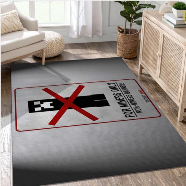 Creeper Warning Sign Video Game Area Rug Area Area Rug