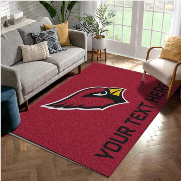 Customizable Arizona Cardinals Personalized Accent Rug NFL Area Rug For Christmas Living Room Rug Christmas Gift Us Decor