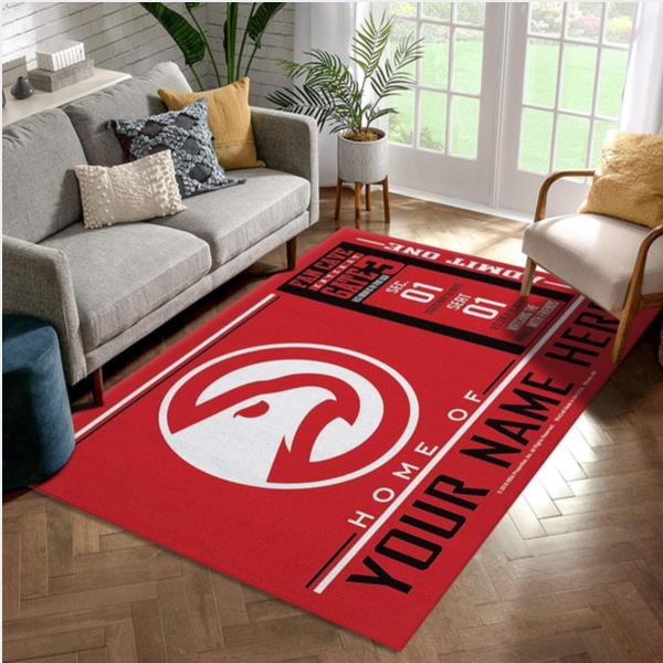 Customizable Atlanta Hawks Wincraft Personalized Nba Area Rug Living Room Rug Home Decor Floor Decor