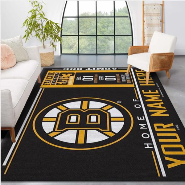 Customizable Boston Bruins Wincraft Personalized NHL Area Rug For Christmas Living Room Rug Halloween Gift