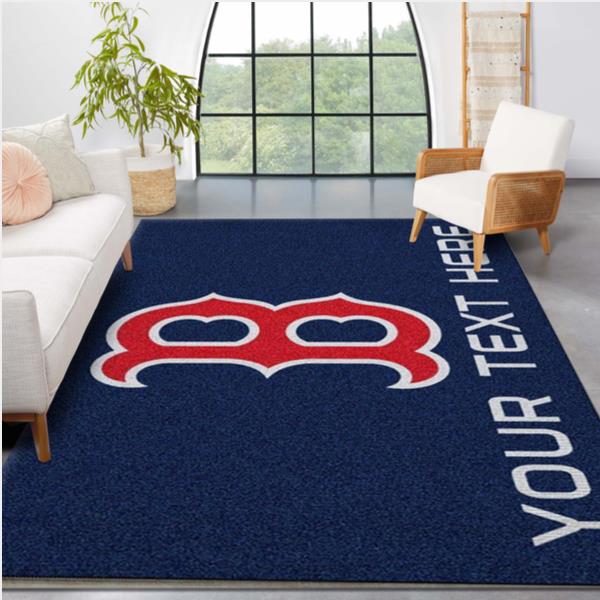 Customizable Boston Red Sox Personalized Accent Rug Mlb Team Logos Living Room And Bedroom Rug Us Gift Decor