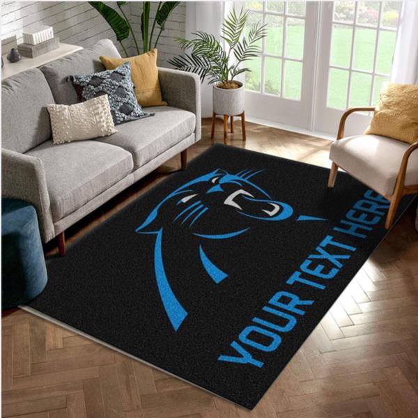 Customizable Carolina Panthers Personalized Accent Rug NFL Team Logos Area Rug Living Room And Bedroom Rug Home Us Decor