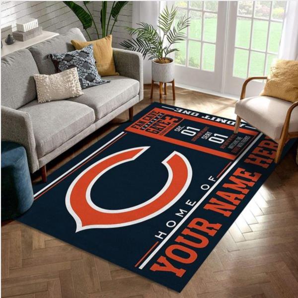Customizable Chicago Bears Wincraft Personalized Nfl Team Logos Area Rug Kitchen Rug Us Gift Decor