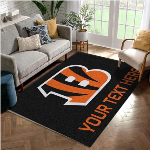 Customizable Cincinnati Bengals Personalized Accent Rug NFL Area Rug For Christmas Kitchen Rug Christmas Gift Us Decor