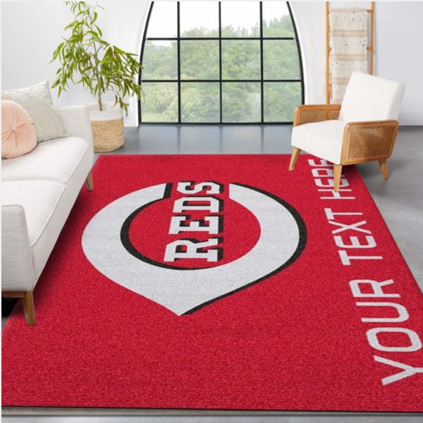 Customizable Cincinnati Reds Personalized Accent Rug Mlb Area Rug Living Room Rug Home Decor Floor Decor