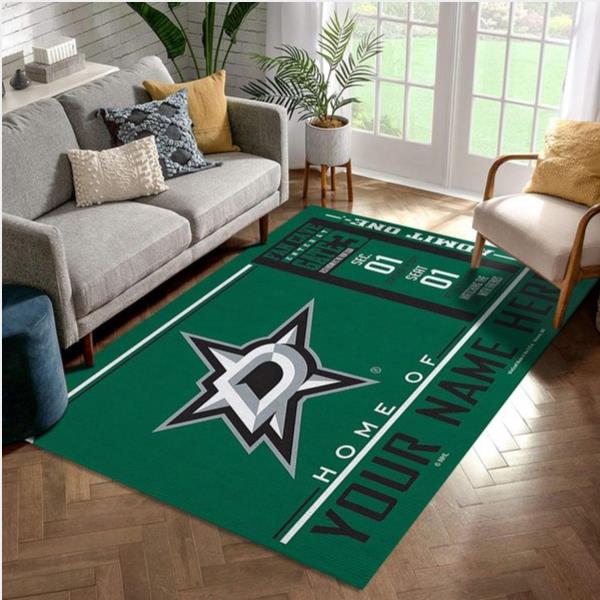 Customizable Dallas Stars Wincraft Personalized NHL Area Rug Living Room Rug Home Decor