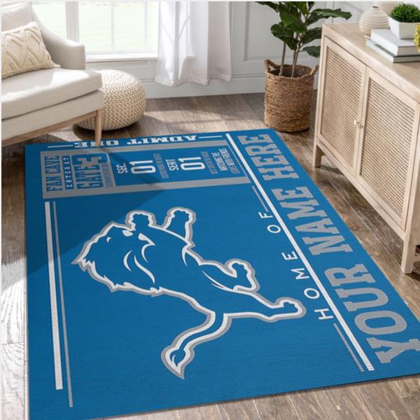 Customizable Detroit Lions Wincraft Personalized NFL Team Logos Area Rug Living Room Rug Christmas Gift Us Decor