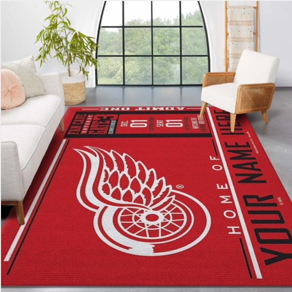 Customizable Detroit Red Wings Wincraft Personalized NHL Area Rug Living Room Rug Family Gift