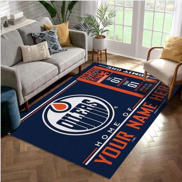 Customizable Edmonton Oilers Wincraft Personalized NHL Area Rug Bedroom Rug Family Gift