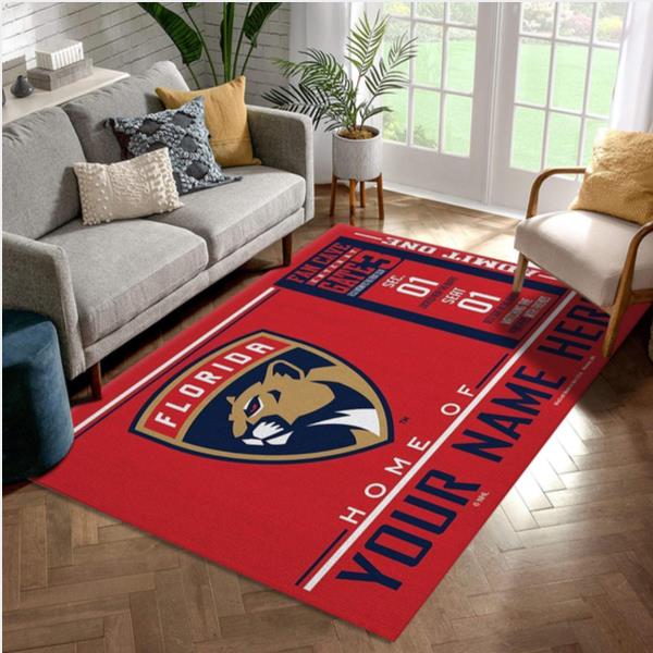 Customizable Florida Panthers Wincraft Personalized NHL Area Rug Living Room Rug Home Decor