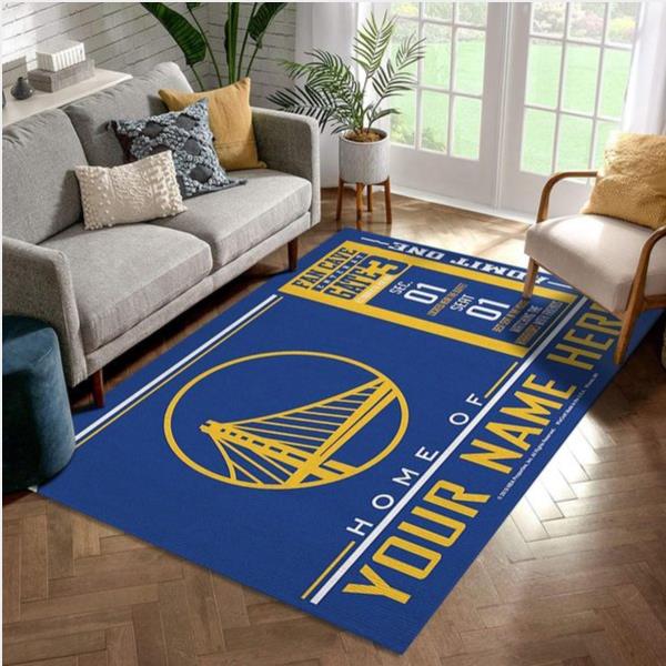 Customizable Golden State Warriors Wincraft Personalized NBA Rug Bedroom Rug Christmas Gift US Decor