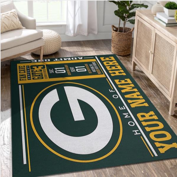 Customizable Green Bay Packers Wincraft Personalized NFL Team Logos Area Rug Living Room Rug Family Gift Us Decor