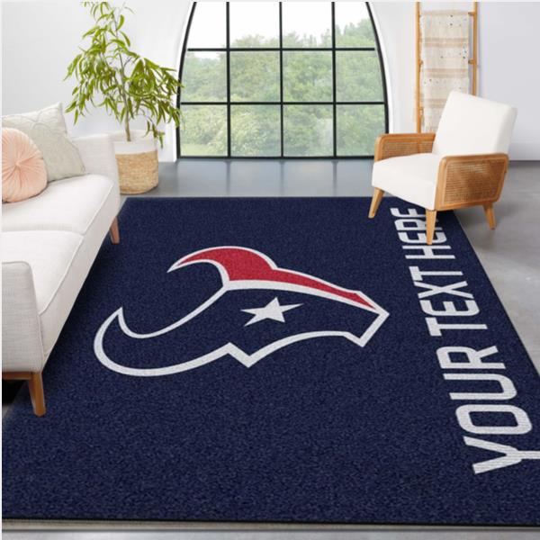 Customizable Houston Texans Personalized Accent Rug NFL Area Rug Carpet Living Room And Bedroom Rug Home Us Decor