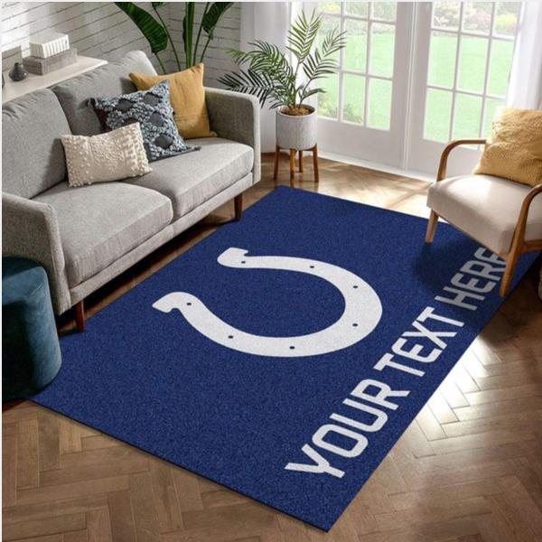 Customizable Indianapolis Colts Personalized Accent Rug Nfl Area Rug For Christmas Kitchen Rug Family Gift Us Decor