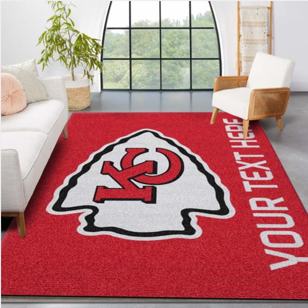 Customizable Kansas City Chiefs Personalized Accent Rug NFL Area Rug For Christmas Living Room Rug Home Decor Floor Decor