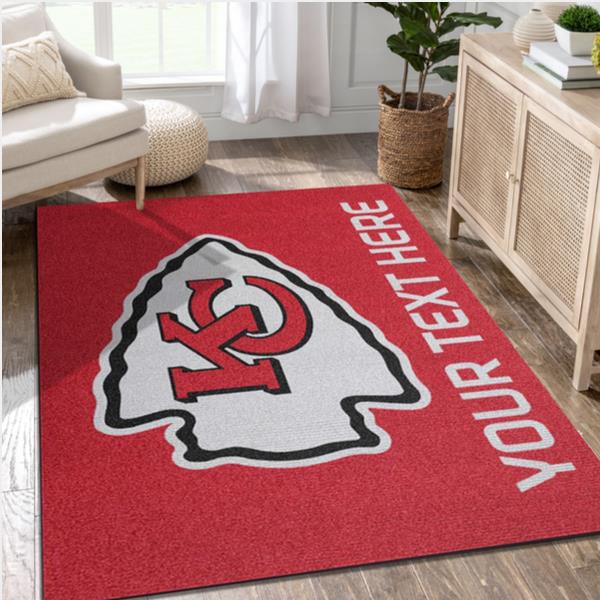 Customizable Kansas City Chiefs Personalized Accent Rug NFL Area Rug For Christmas Living Room Rug Home Decor Floor Decor