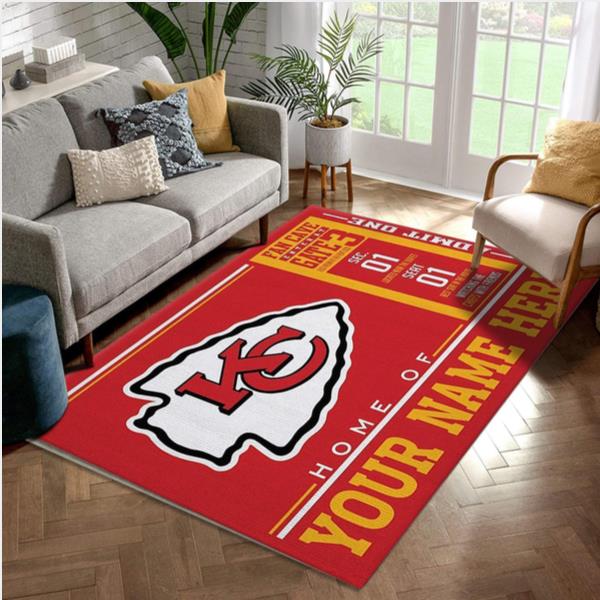 Customizable Kansas City Chiefs Wincraft Personalized Nfl Area Rug Carpet Kitchen Rug Home Decor Floor Decor