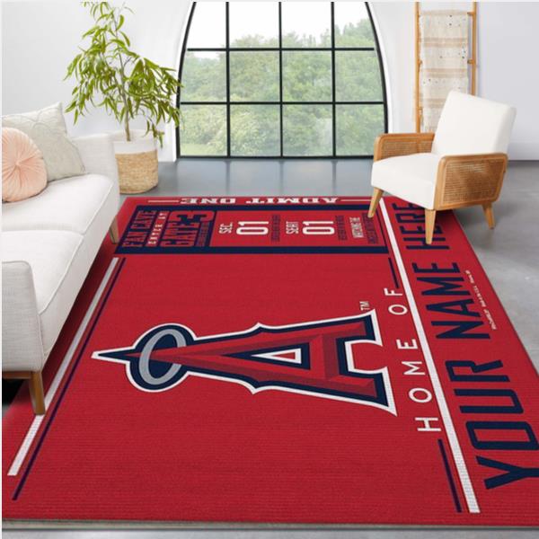 Customizable Los Angeles Angels Wincraft Personalized Mlb Team Logos Kitchen Rug Christmas Gift Us Decor