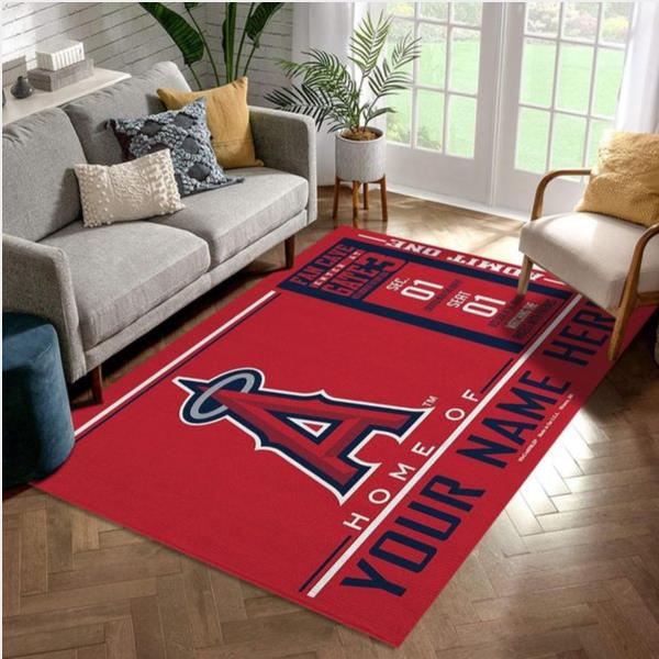 Customizable Los Angeles Angels Wincraft Personalized Mlb Team Logos Kitchen Rug Christmas Gift Us Decor