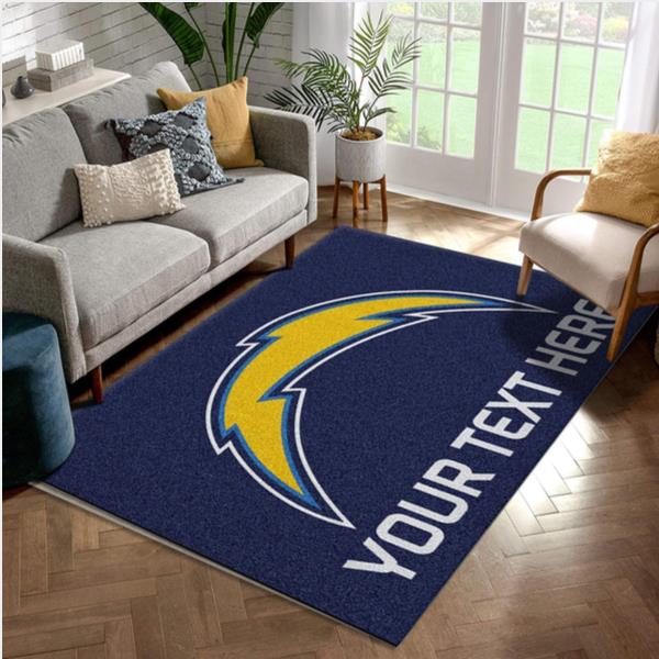 Customizable Los Angeles Chargers Personalized Accent Rug Nfl Team Logos Area Rug Living Room Rug Family Gift Us Decor