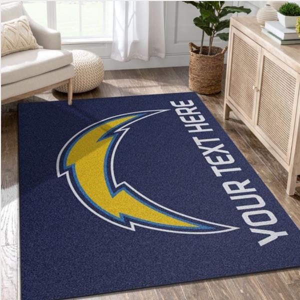 Customizable Los Angeles Chargers Personalized Accent Rug Nfl Team Logos Area Rug Living Room Rug Family Gift Us Decor