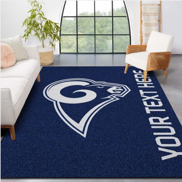 Customizable Los Angeles Rams Personalized Accent Rug Nfl Area Rug For Christmas Kitchen Rug Family Gift Us Decor