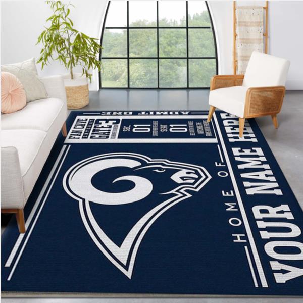 Customizable Los Angeles Rams Wincraft Personalized Nfl Team Logos Area Rug Living Room And Bedroom Rug Home Decor Floor Decor