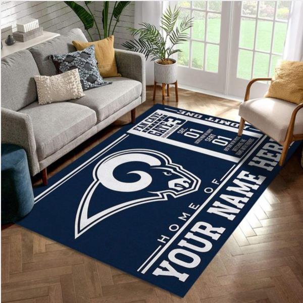Customizable Los Angeles Rams Wincraft Personalized Nfl Team Logos Area Rug Living Room And Bedroom Rug Home Decor Floor Decor