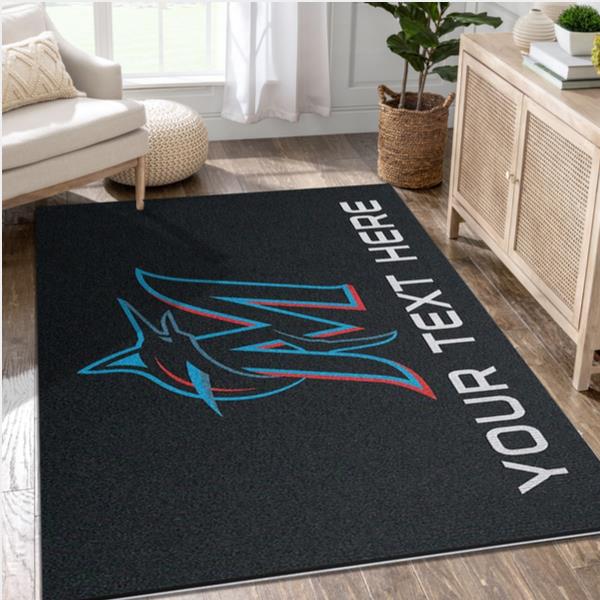 Customizable Miami Marlins Personalized Accent Rug Area Rug Carpet Living Room And Bedroom Rug Us Gift Decor
