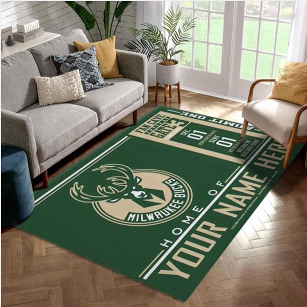 Customizable Milwaukee Bucks Wincraft Personalized NBA Area Rug Living Room Rug Home US Decor