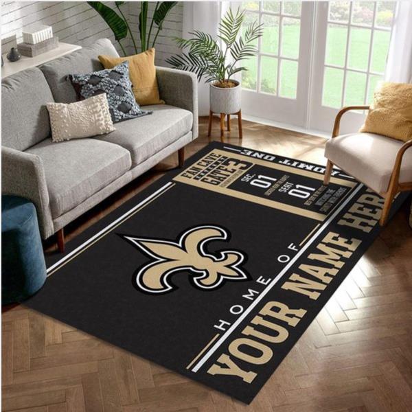 Customizable New Orleans Saints Wincraft Personalized Nfl Area Rug For Christmas Living Room And Bedroom Rug Us Gift Decor