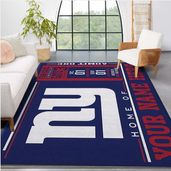 Customizable New York Giants Wincraft Personalized NFL Area Rug Carpet Kitchen Rug Home Decor Floor Decor